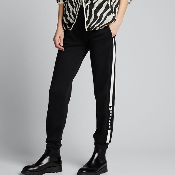 Moncler Logo Stripe Casual Sweatpants (Black) S